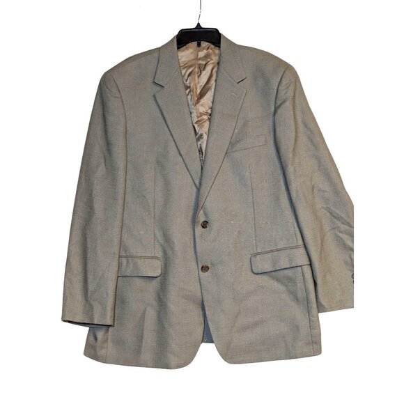 Lauren Ralph Lauren Beige Mens Blazer Sports Coat 46L Two-Button Classic Fit Pol - Picture 1 of 5